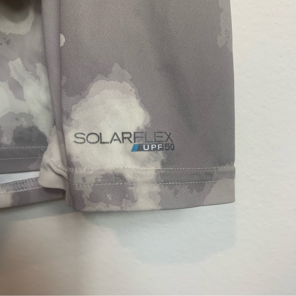 Simms Solarflex Fishing Shirt Men Small Gray Camo Long Sleeve UPF50 Performance - Picture 7 of 10